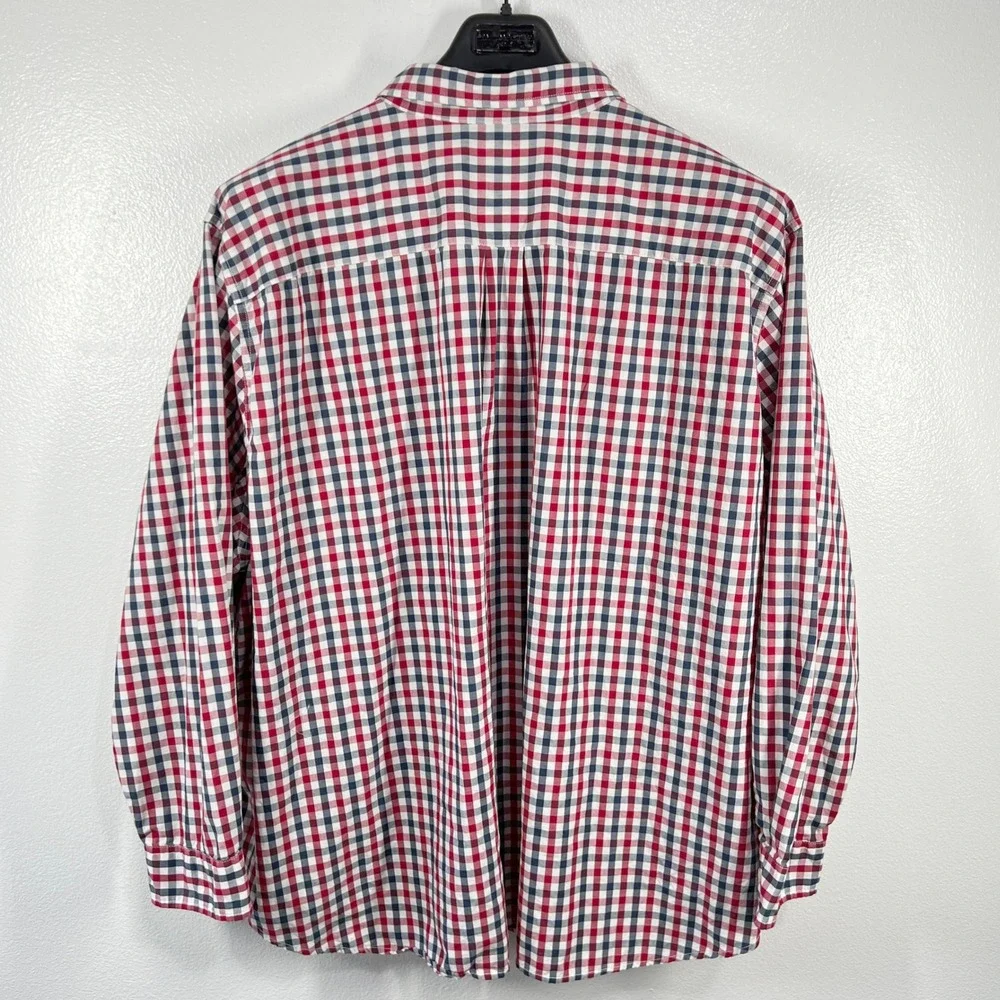 Levi's Button Down Shirt Red White & Blue Gingham Check Long Sleeve‎ Cotton 4XL